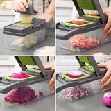 14-in-1 Multifunction Vegetable Chopper Slicer, Fruit &amp; Potato Cutter, Cheese Grater, Onion Grinder, Carrot Shredder, Salad Chopper Premium Quaity of Vegetable Slicer Easy To Use For Kitchen Design By Nexa Hub