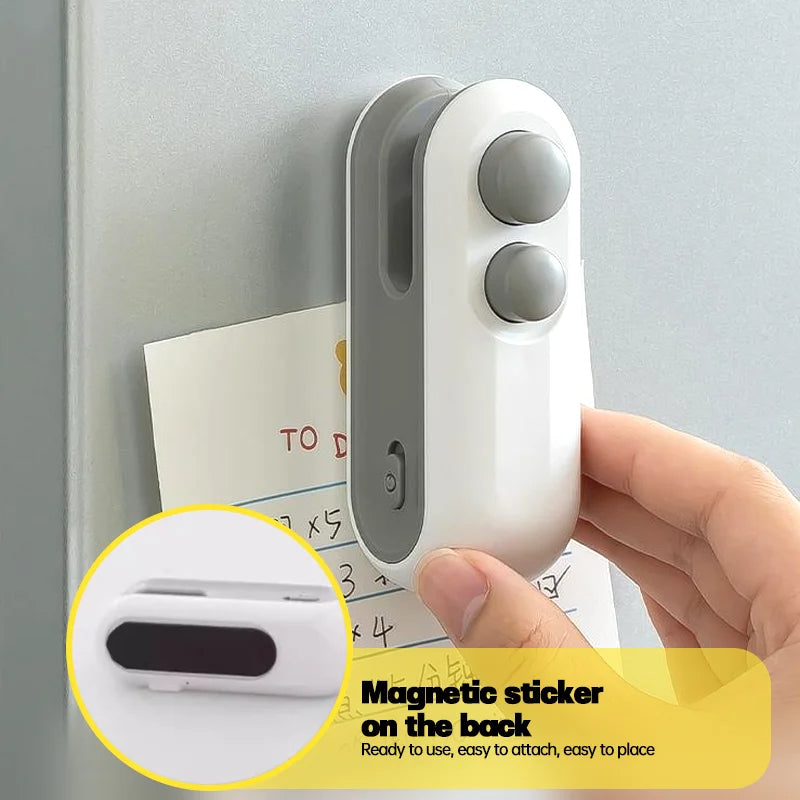 Mini Seal Machine, 2 in 1 USB Rechargeable Magnetic Heat Sealing & Cutting, Portable Handheld Vacuum Sealer for Food, Snacks, Chips, Fresh Storage, Plastic Bags Sealing Machine. (Multi color)