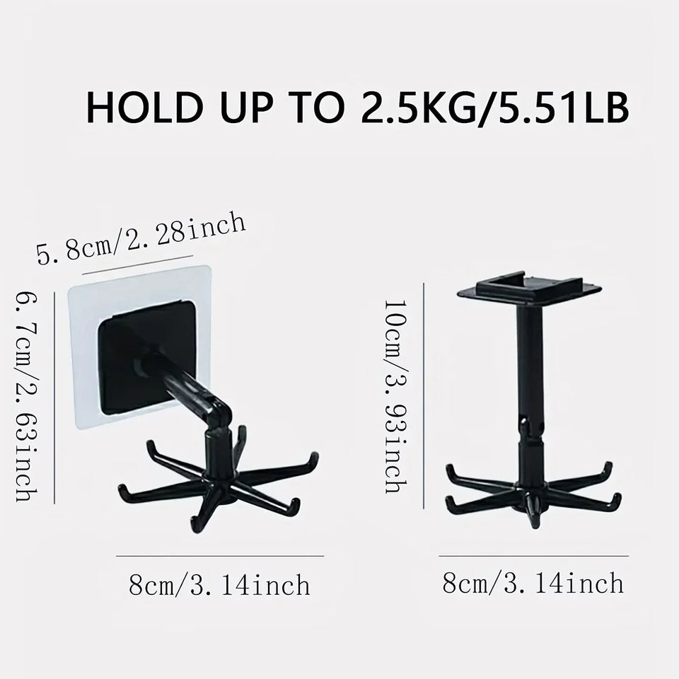 Kitchen Spoon Holder Stand, Rotating 360° Wall-Mounted, Punch-Free, Multi-Purpose Rack for Utensils, Jewelry, and Accessories – 1Pc