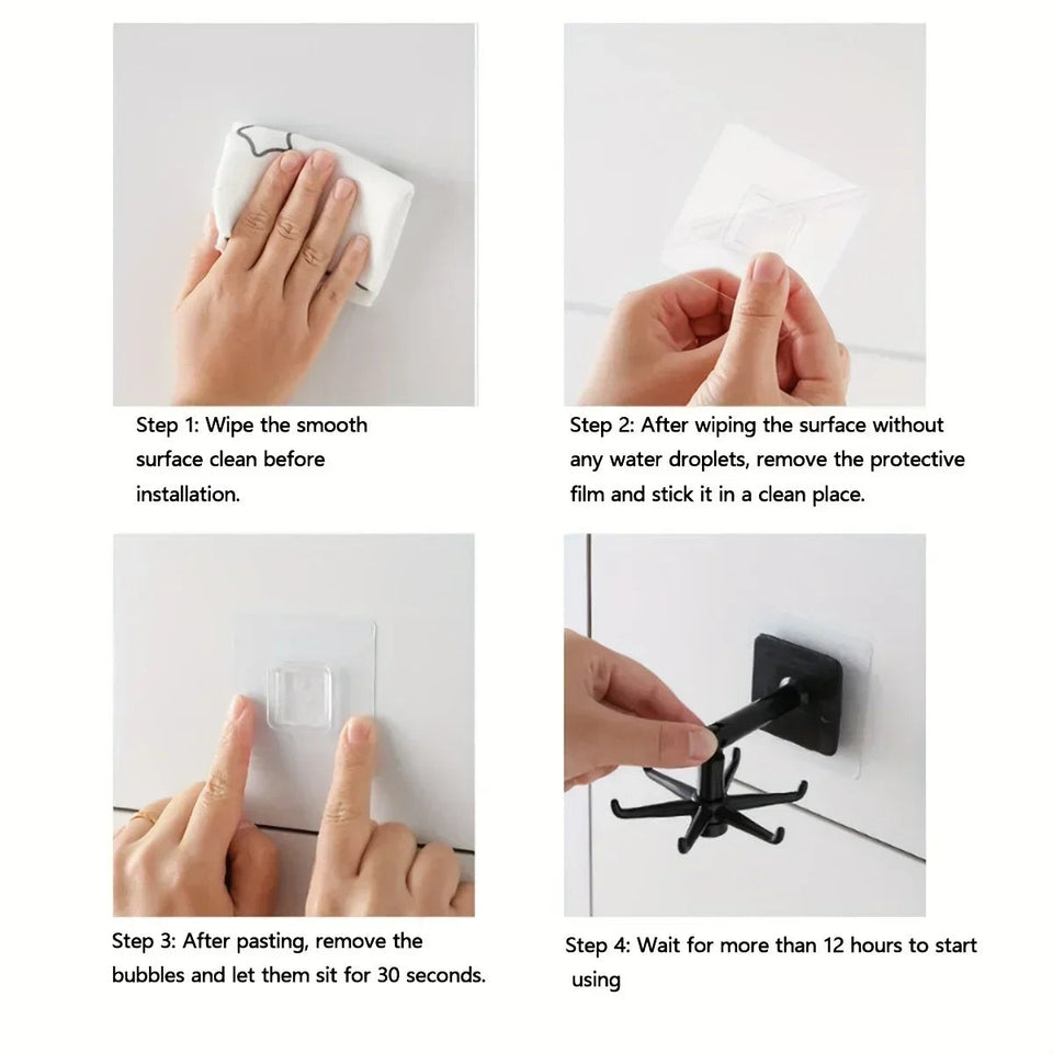 Kitchen Spoon Holder Stand, Rotating 360° Wall-Mounted, Punch-Free, Multi-Purpose Rack for Utensils, Jewelry, and Accessories – 1Pc