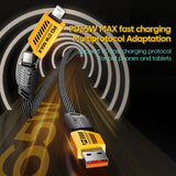 VOOXE 4-in-1 65W Fast Charging Magnetic Cable | USB-A to Type-C & iPhone, Type-C to Laptop | Nylon Braided, Multi-Purpose Data Cable