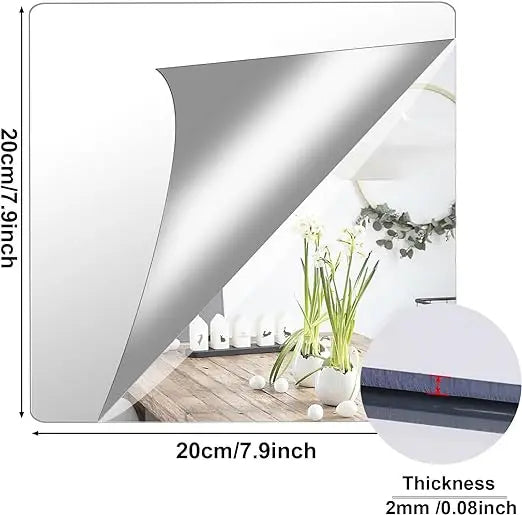 1Pcs 3D Mirror Wall Stickers Self-adhesive Mirror Stickers Thicken 2mm Flexible DIY Art Acrylic Mirror Living Room Decoration