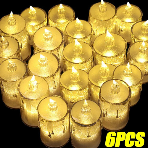 1/6PCS LED Transparent Tearful Electronic Candle Lights Flameless Candle Lamp Acrylic Tealights Wedding Decoration Night Lights