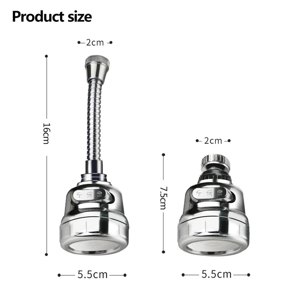 Turbo Flex splash 360 degree swivel tap water filter nozzle bathroom faucet