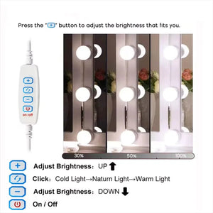 2025 Vanity Mirror Lights Kit Adjustable Color And Brightness With 10 LED Light Bulbs Fixture Strip For Makeup