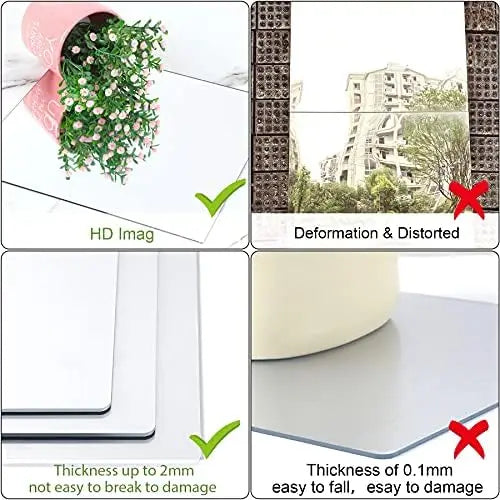 1Pcs 3D Mirror Wall Stickers Self-adhesive Mirror Stickers Thicken 2mm Flexible DIY Art Acrylic Mirror Living Room Decoration