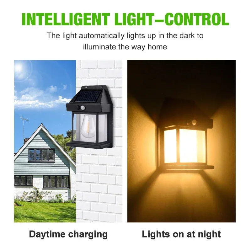 Lamp Waterproof Courtyard Lamp Induction Lighting Solar Wall Light Solar Outdoor Waterproof Lamp Intelligent Induction Tungsten Filament Wall Lamp Outdoor Decoration Lamp