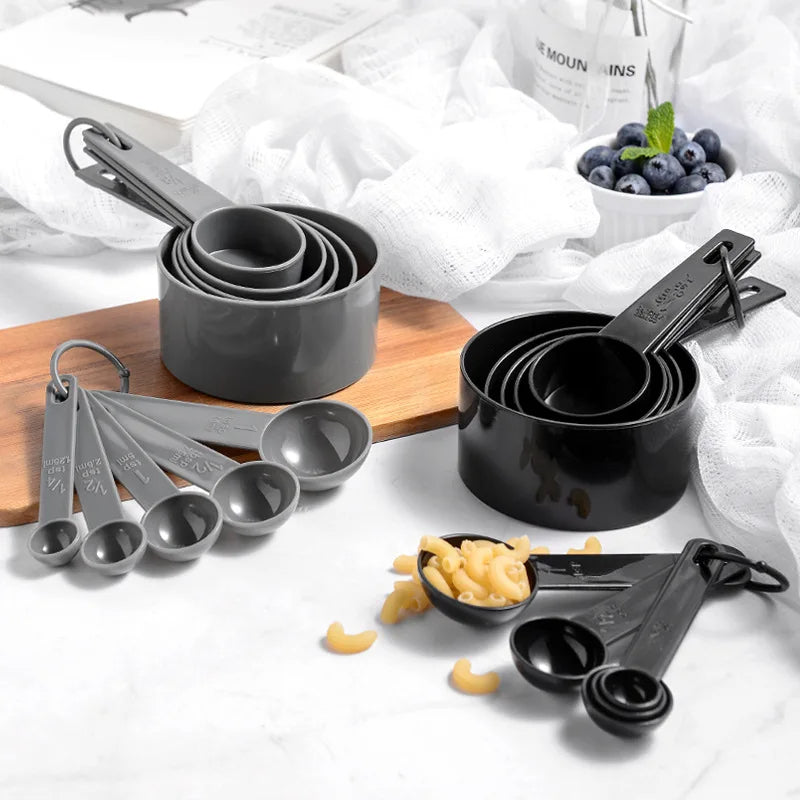 10pcs Kitchen Measuring Spoons & Cups Scales Spoons Sets Teaspoon Coffee Sugar Scoop Cake Baking Flour Measuring Cups Kitchen