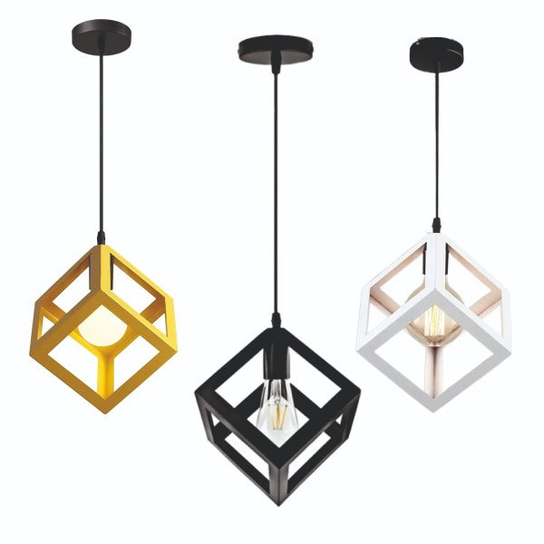 Triangle / Square Cube Shaped Hanging Light , Ceiling Light , Ceiling Lamp, Pendant Lamp, Pendant Light For Home, Office, TV Lounge, Bed Room, Led Light, Led Bulb, Filament Bulb (BULB NOT INCLUDED)
