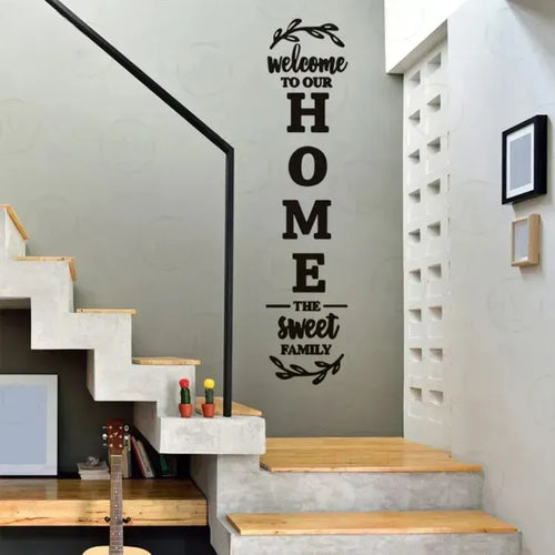 3D Welcome to our HOME Family Wooden Wall Art I Hanging design Laser Cut Decorative Gift Stylish I Wooden Wall Hanging for bedroom I DIY Design Decoration Piece for Home Decor I Offices and for Gift Items Premium Quality
