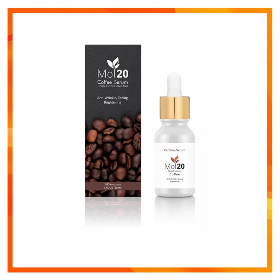 Mol20 Coffee Serum – Anti-Wrinkle & Dark Circle Remover for Youthful Eyes | 5% Caffeine & EGCG, Vegan, Free-From Formula | 100ml