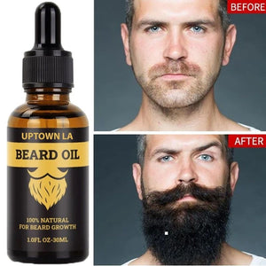 UPTOWN LA Beard Growth Oil for Men | Beard Growth Guaranteed with Argan & Geranium For faster Growth | For Beard Growth | Softness| Shine | Patchy Beard | 100 ML