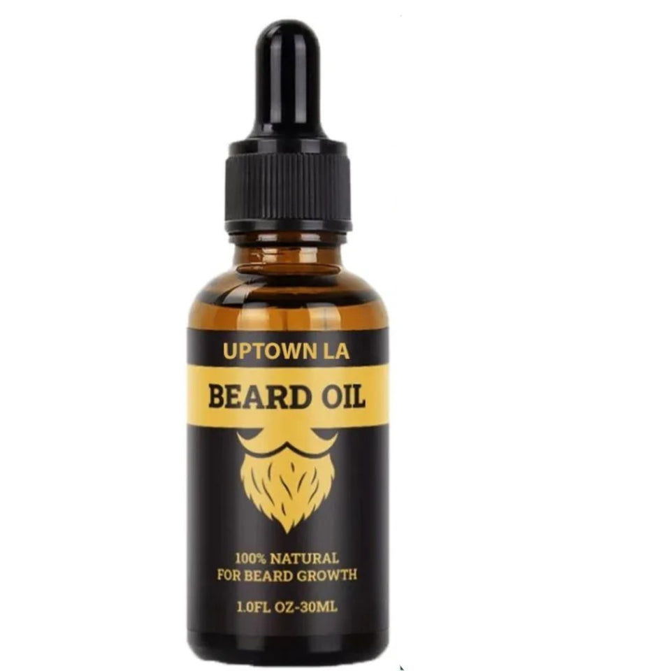 UPTOWN LA Beard Growth Oil for Men | Beard Growth Guaranteed with Argan & Geranium For faster Growth | For Beard Growth | Softness| Shine | Patchy Beard | 100 ML